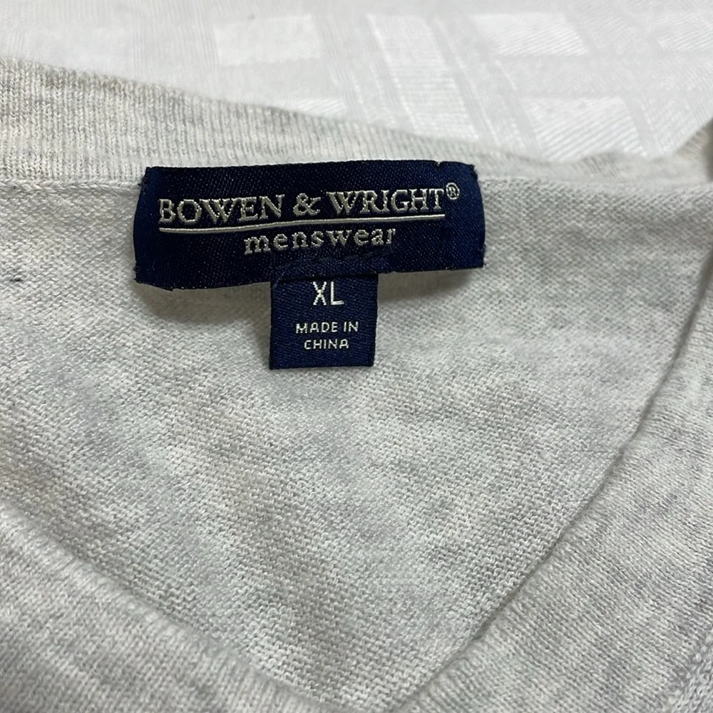 Bowen & Wright V Neck Wool Blend Sweater Men's Size XL